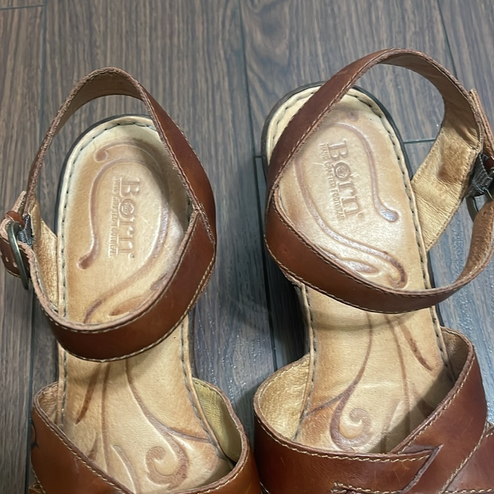 Born Leather Sandals Brown Size 10 - Picture 3 of 11
